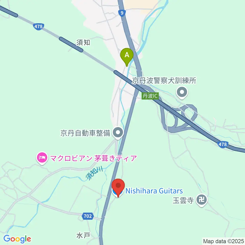 Nishihara Guitars周辺のファミレス・ファーストフード一覧地図