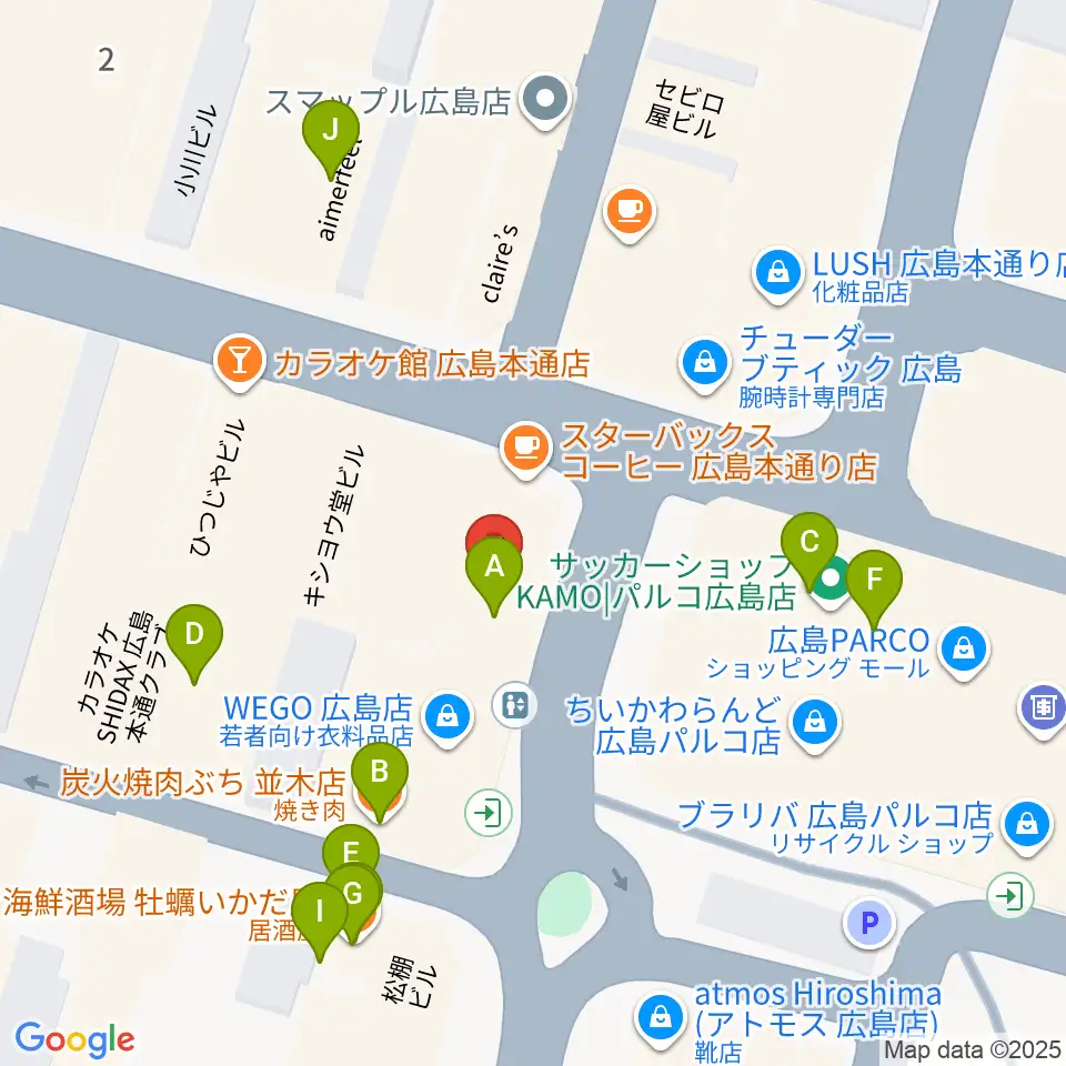 遠藤管楽器店周辺のファミレス・ファーストフード一覧地図