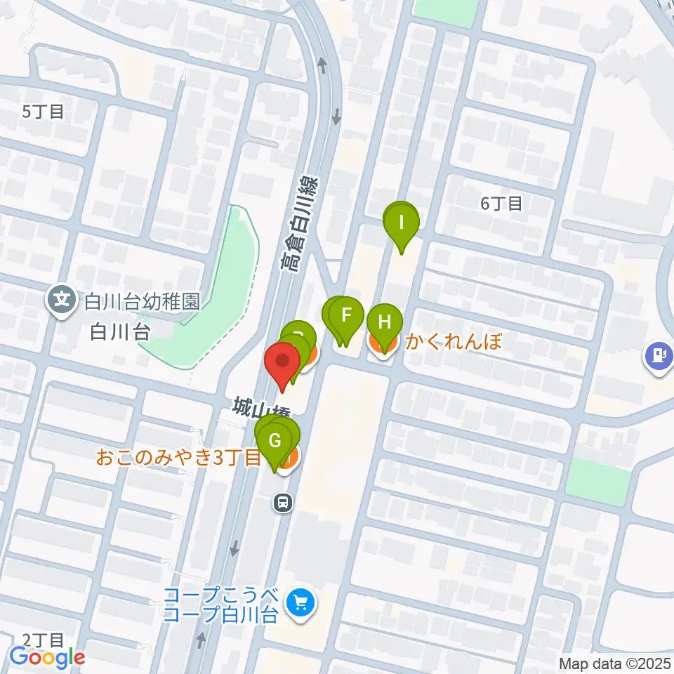 タータン周辺のファミレス・ファーストフード一覧地図