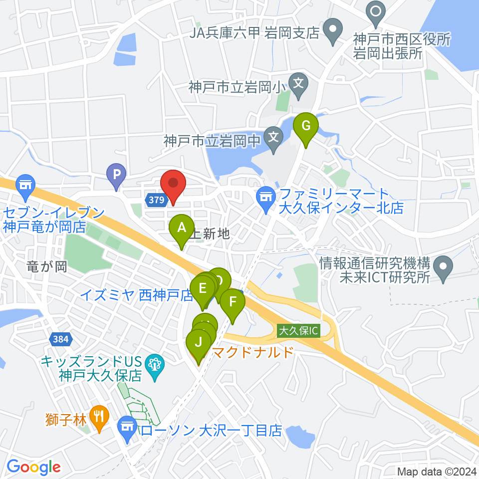 ギター工房オデッセイ周辺のファミレス・ファーストフード一覧地図