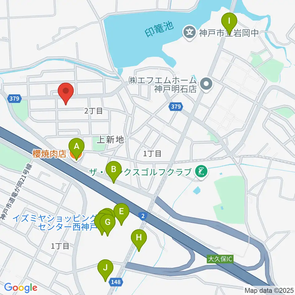 ギター工房オデッセイ周辺のファミレス・ファーストフード一覧地図