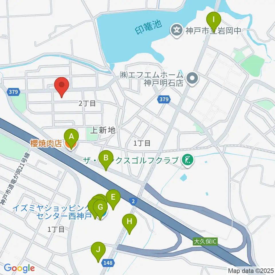 ギター工房オデッセイ周辺のファミレス・ファーストフード一覧地図