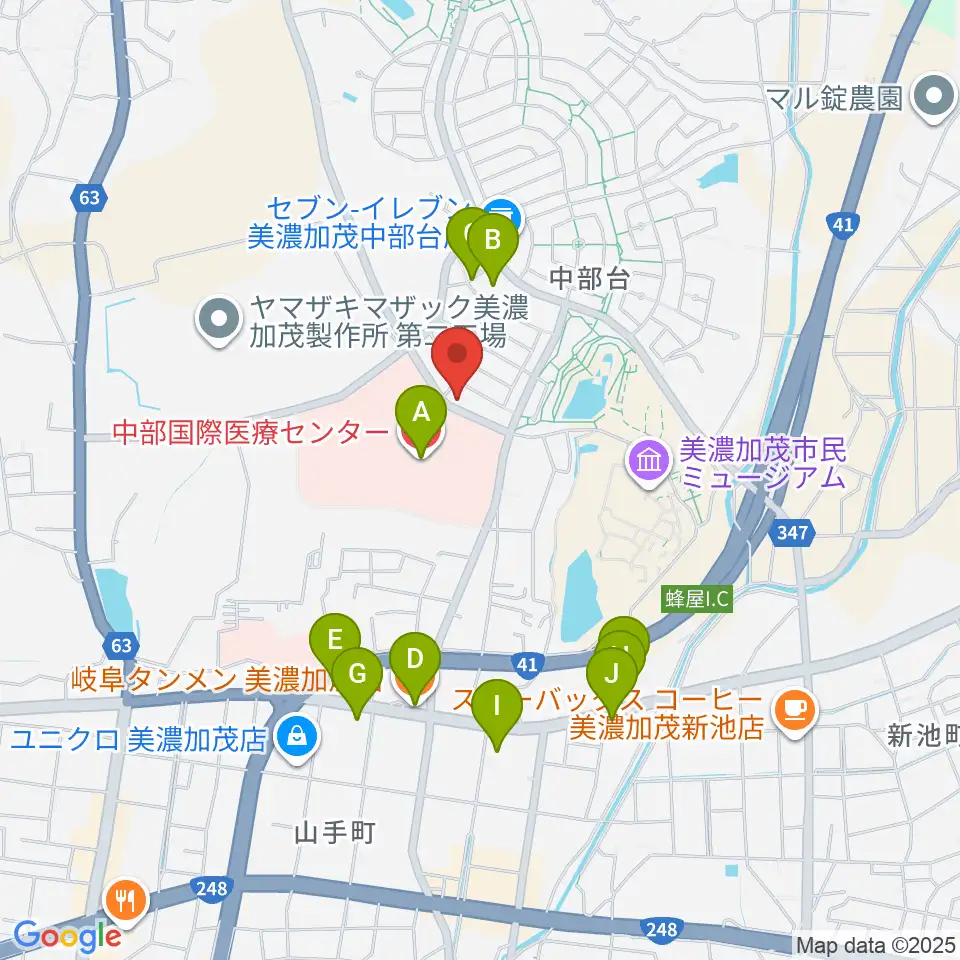 Ancestors Ukulele周辺のファミレス・ファーストフード一覧地図