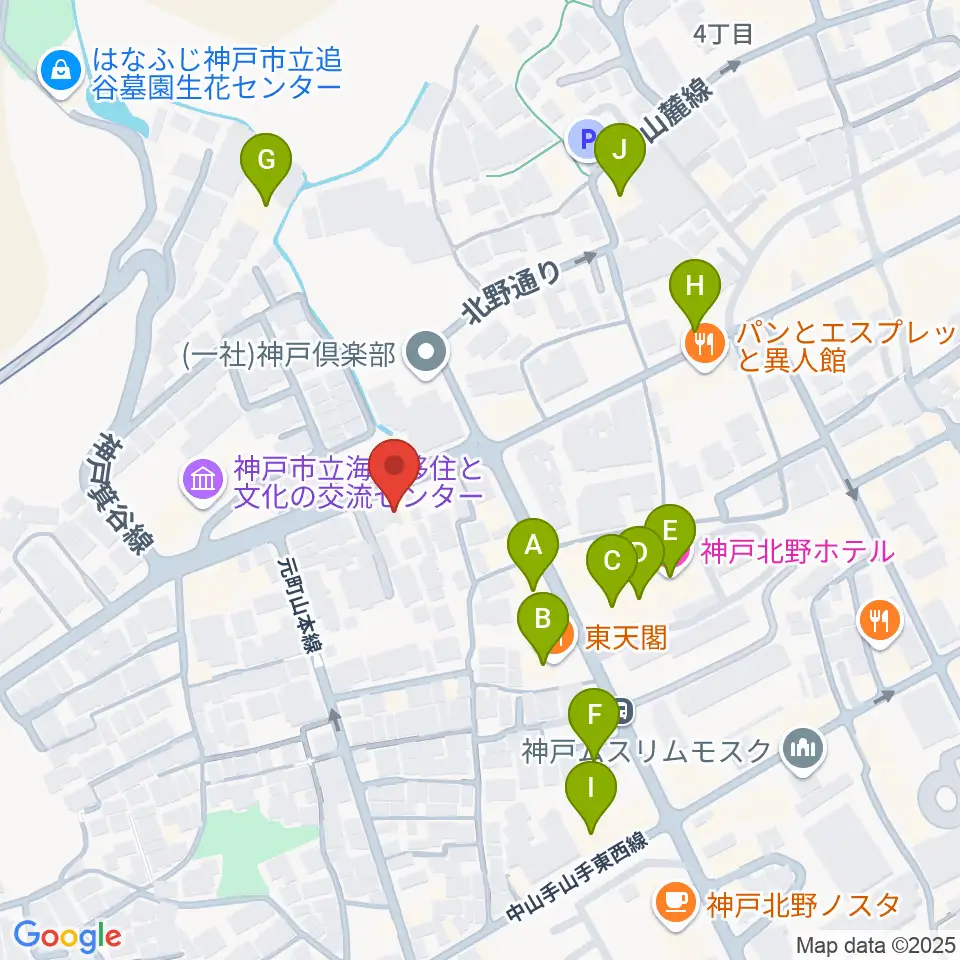 弦楽器とレコードの店プリムローズ周辺のファミレス・ファーストフード一覧地図