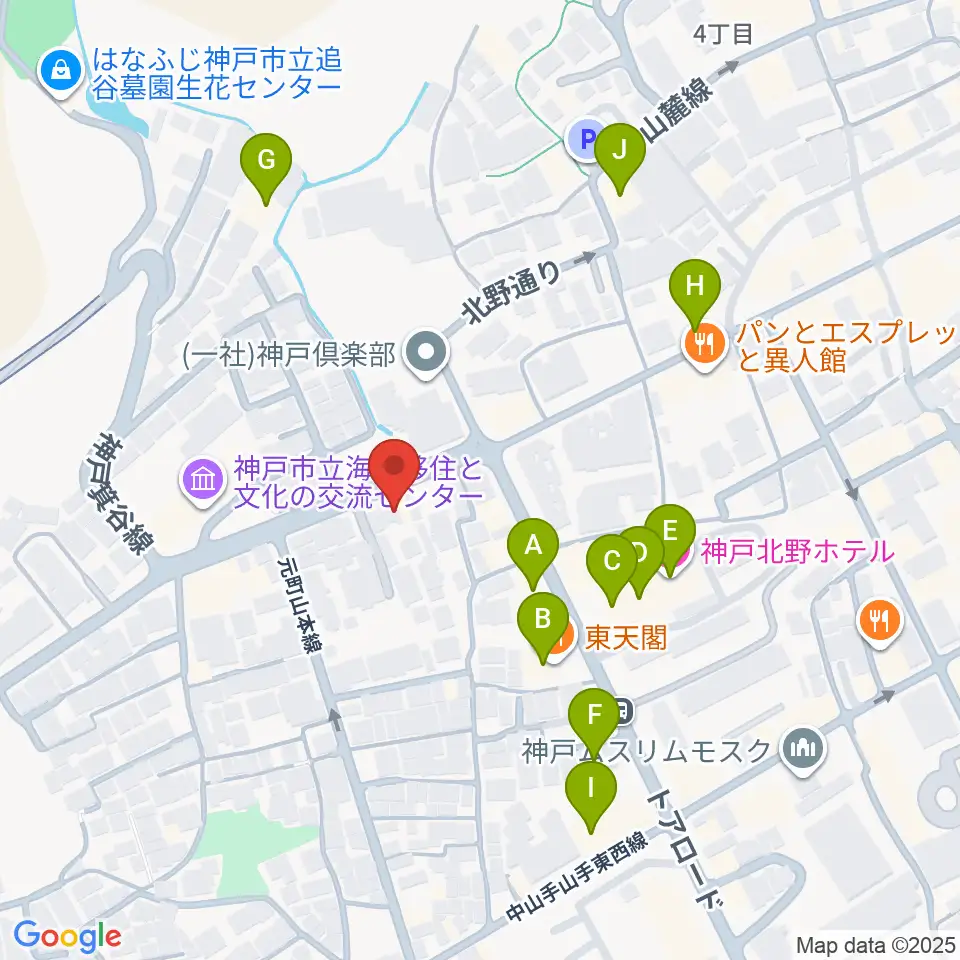 弦楽器とレコードの店プリムローズ周辺のファミレス・ファーストフード一覧地図