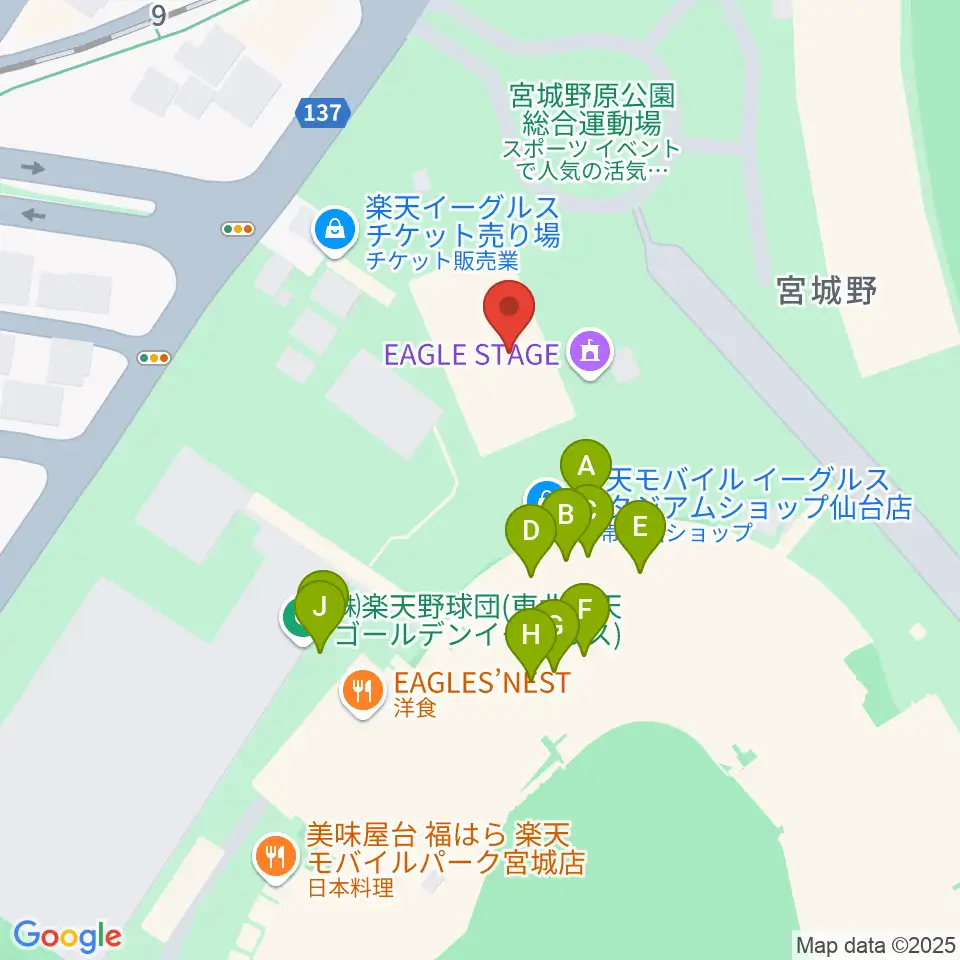 Rakuten.FM TOHOKU周辺のファミレス・ファーストフード一覧地図