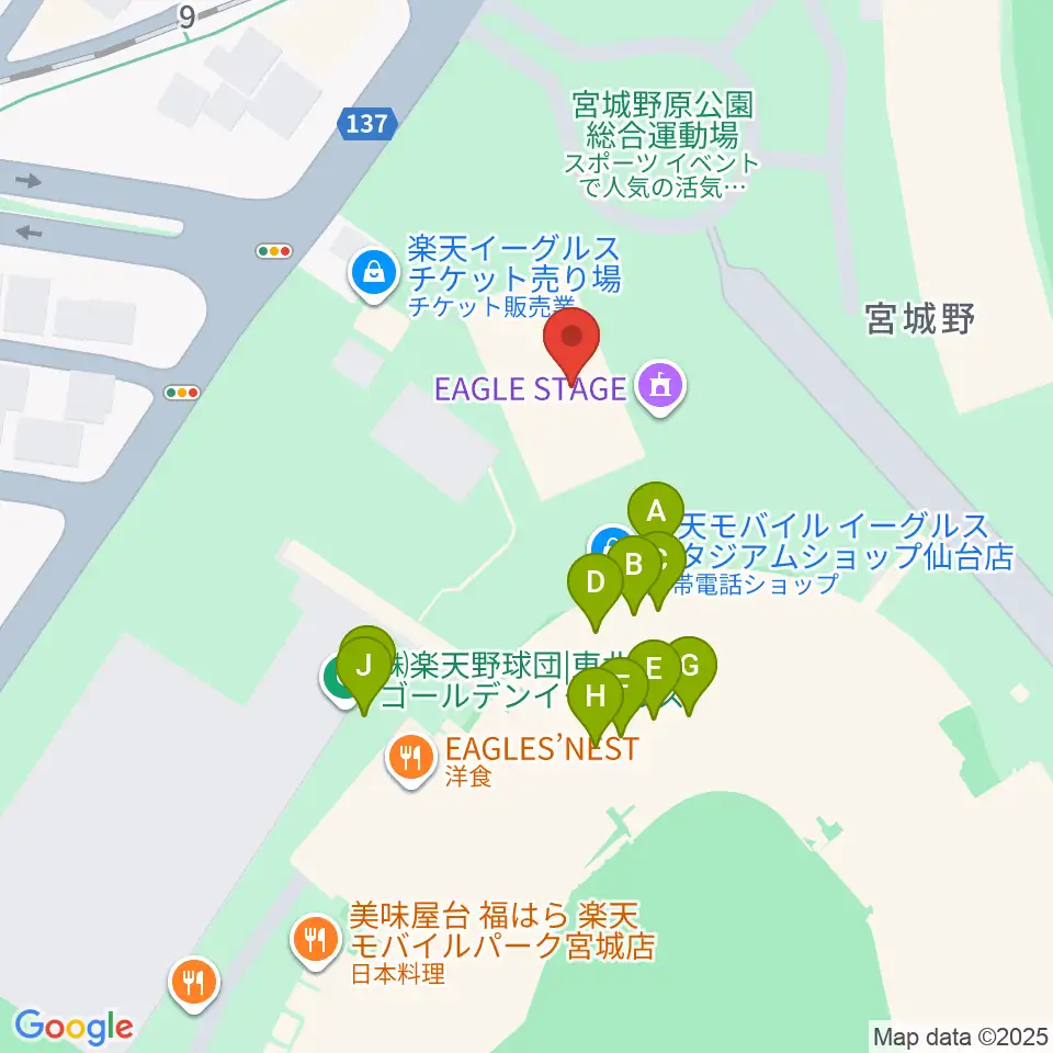 Rakuten.FM TOHOKU周辺のファミレス・ファーストフード一覧地図