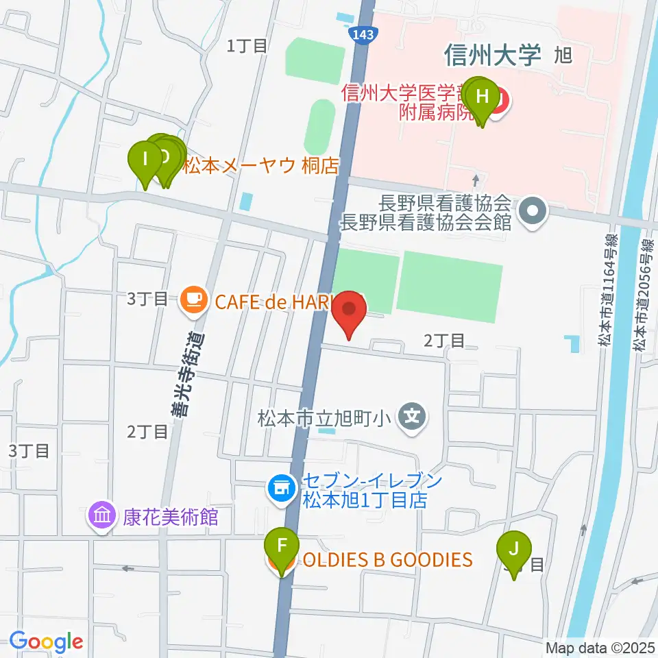 鈴木鎮一記念館周辺のファミレス・ファーストフード一覧地図