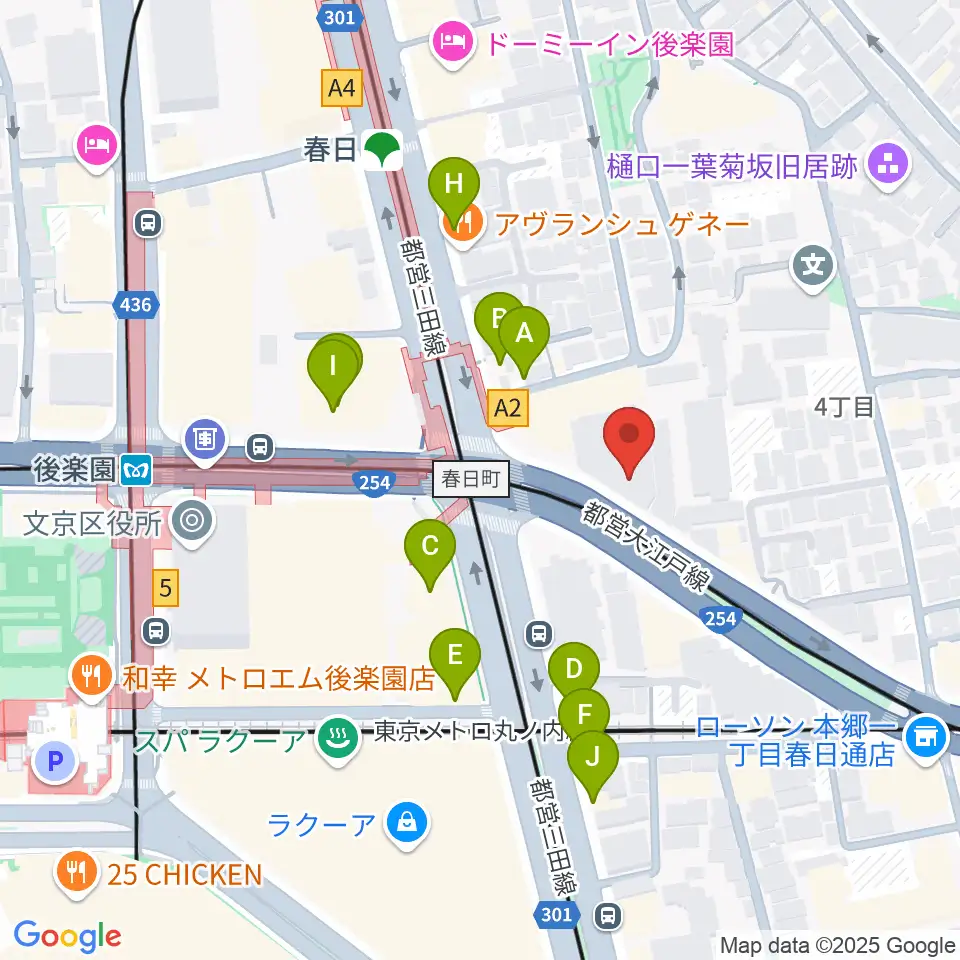尚美ミュージックカレッジ専門学校周辺のファミレス・ファーストフード一覧地図