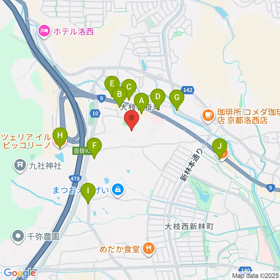 京都市立芸術大学 音楽学部周辺のファミレス・ファーストフード一覧地図