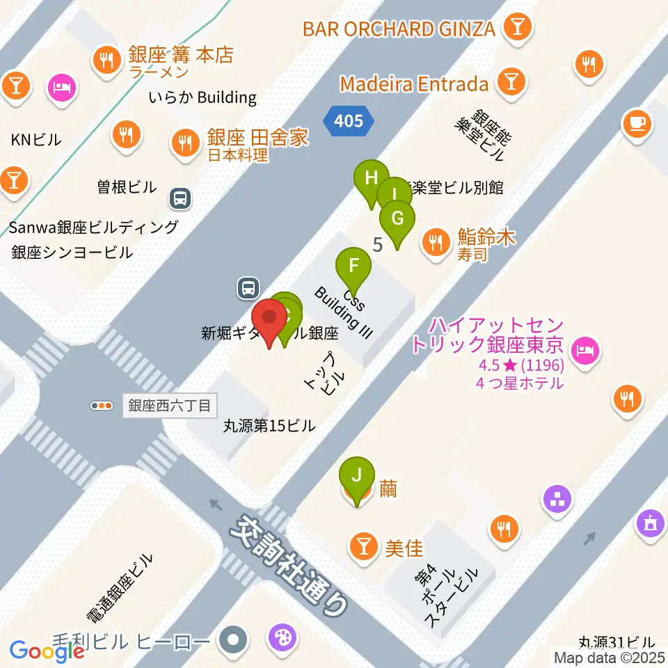 国際新堀芸術学院 東京校周辺のファミレス・ファーストフード一覧地図