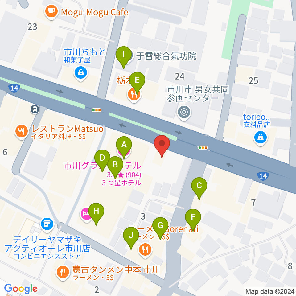 h.s.trash周辺のファミレス・ファーストフード一覧地図