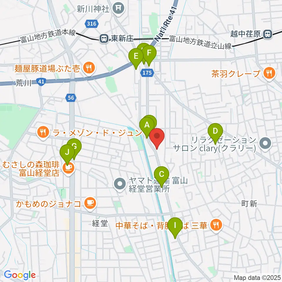 わをん音楽教室周辺のファミレス・ファーストフード一覧地図