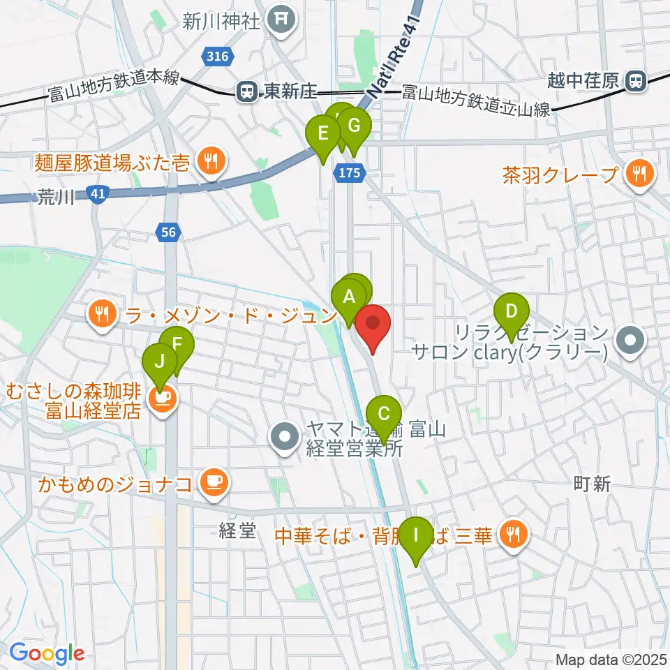 わをん音楽教室周辺のファミレス・ファーストフード一覧地図