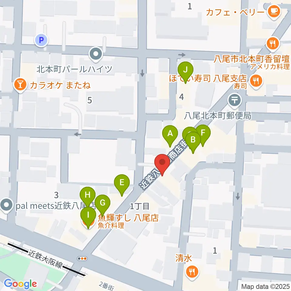 三嶋音楽教室周辺のファミレス・ファーストフード一覧地図