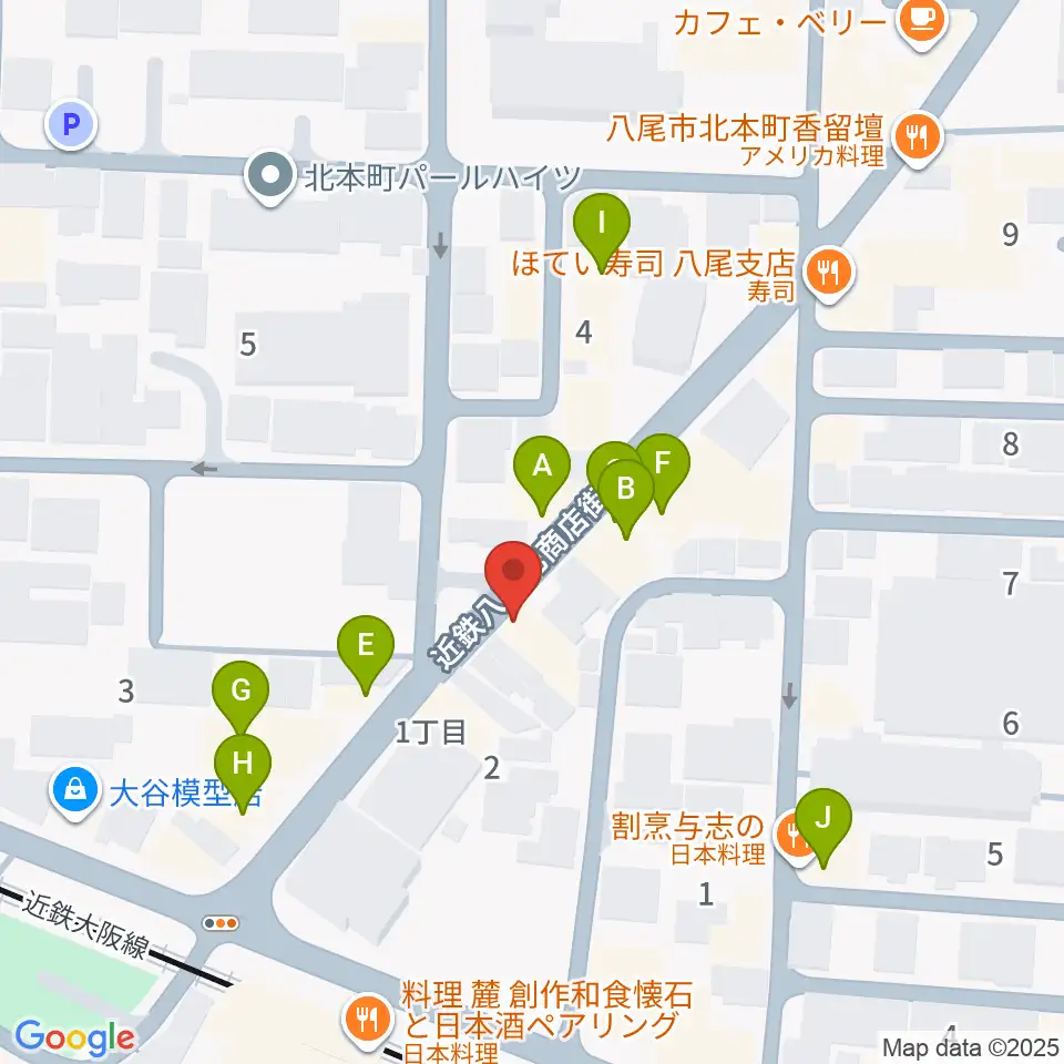 三嶋音楽教室周辺のファミレス・ファーストフード一覧地図