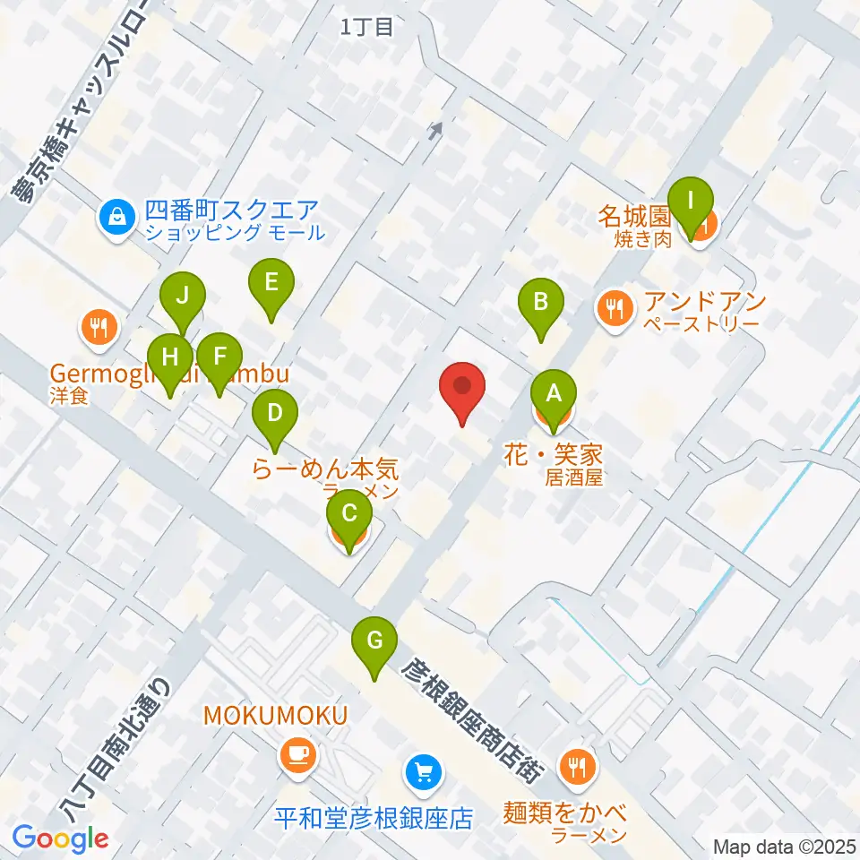 Tied Music（タイドミュージック）周辺のファミレス・ファーストフード一覧地図