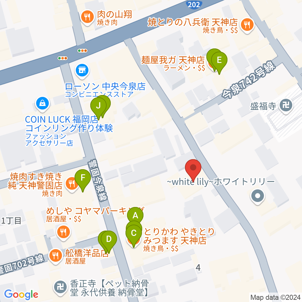 フォレストヒル周辺のファミレス・ファーストフード一覧地図