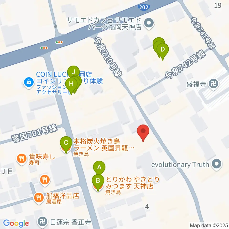 フォレストヒル周辺のファミレス・ファーストフード一覧地図