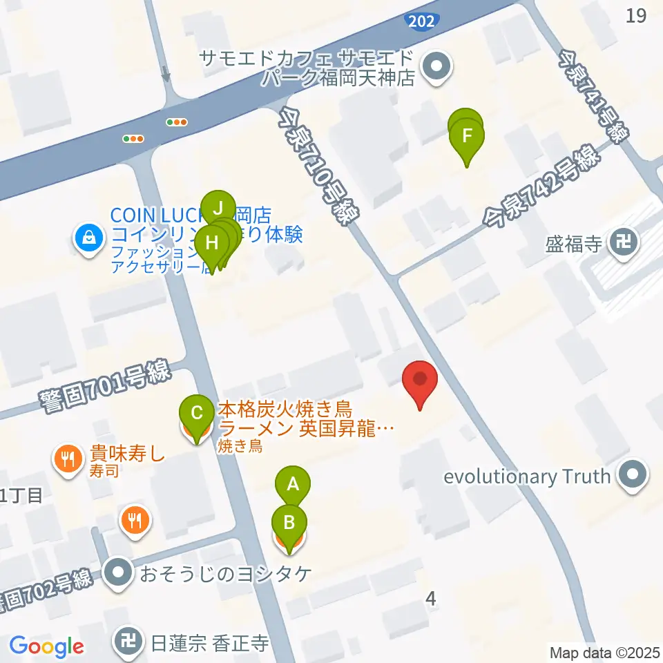 フォレストヒル周辺のファミレス・ファーストフード一覧地図