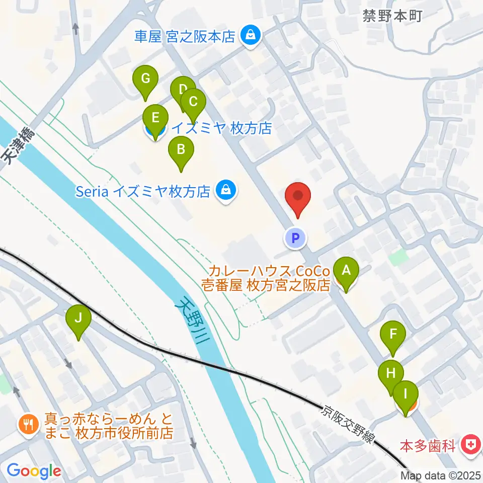 リプルミュージック周辺のファミレス・ファーストフード一覧地図