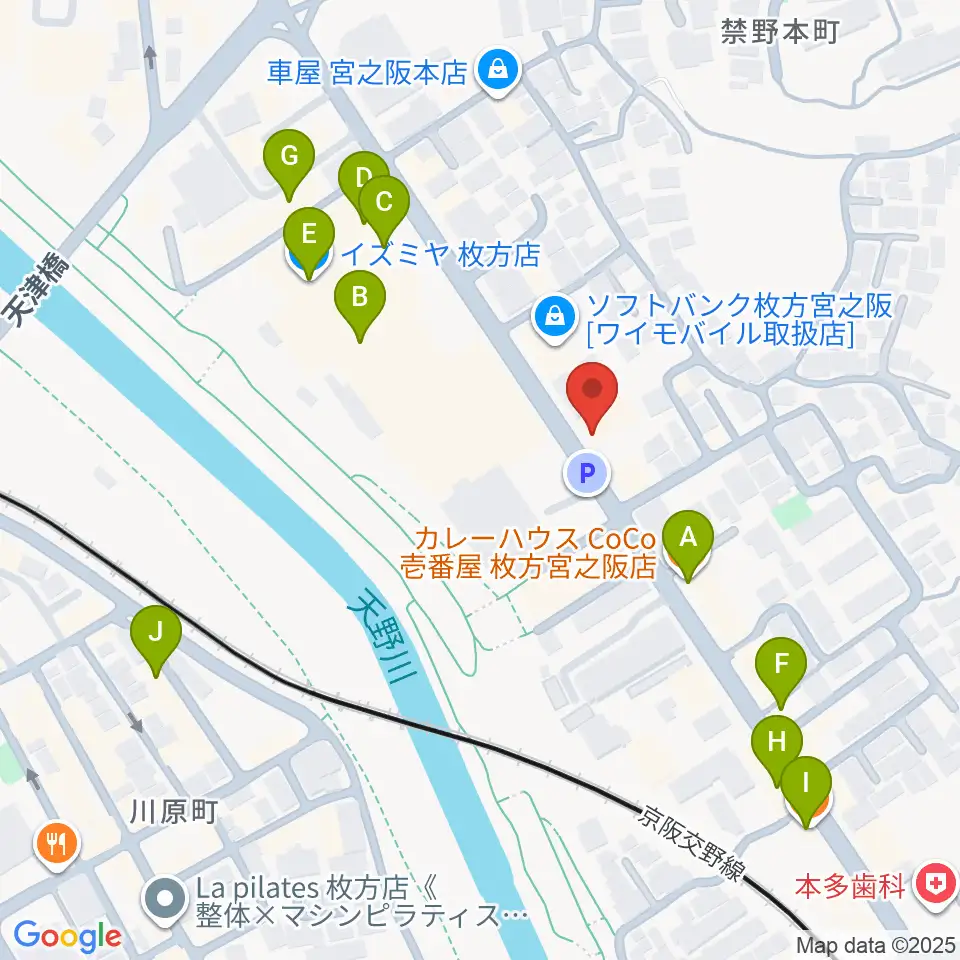 リプルミュージック周辺のファミレス・ファーストフード一覧地図