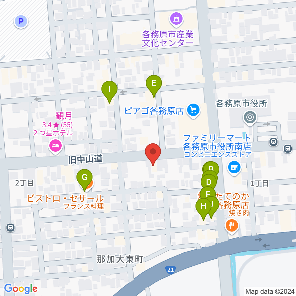 サウンドハンター各務原店 FreeMan周辺のファミレス・ファーストフード一覧地図