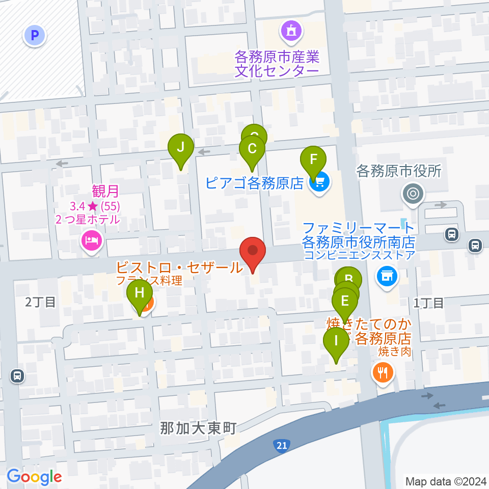 サウンドハンター各務原店 FreeMan周辺のファミレス・ファーストフード一覧地図