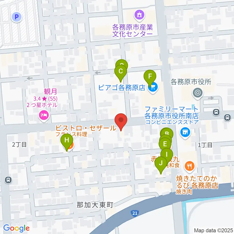 サウンドハンター各務原店 FreeMan周辺のファミレス・ファーストフード一覧地図