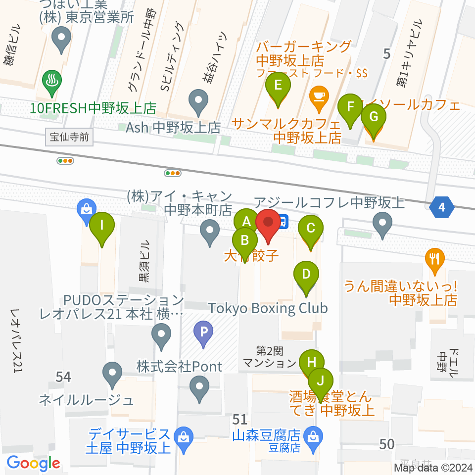 松栄楽器店周辺のファミレス・ファーストフード一覧地図