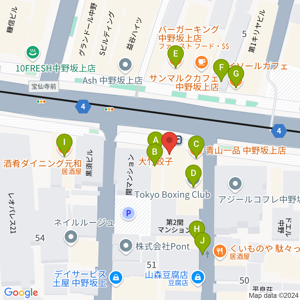 松栄楽器店周辺のファミレス・ファーストフード一覧地図