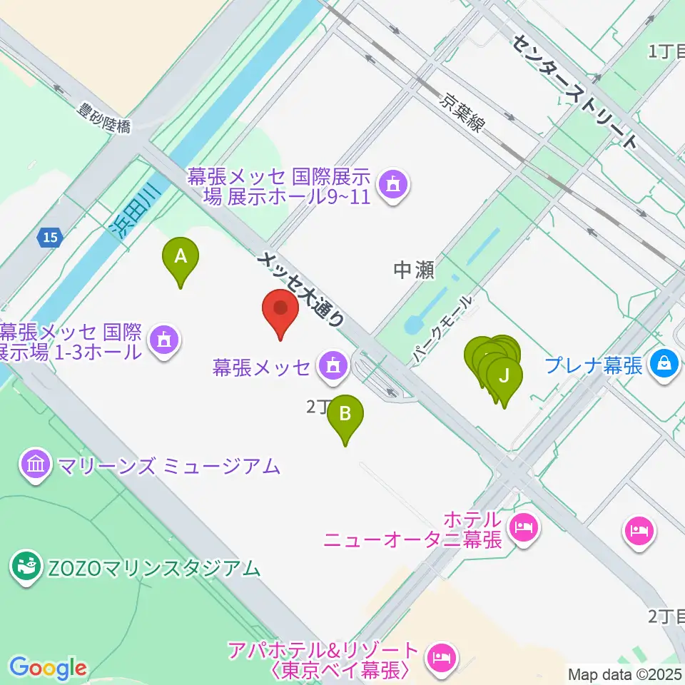 幕張イベントホール周辺のファミレス・ファーストフード一覧地図