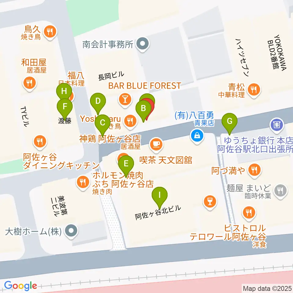 BAR ROCK INDIA周辺のファミレス・ファーストフード一覧地図
