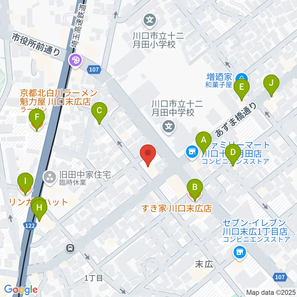 FM川口 856STUDIO周辺のファミレス・ファーストフード一覧地図