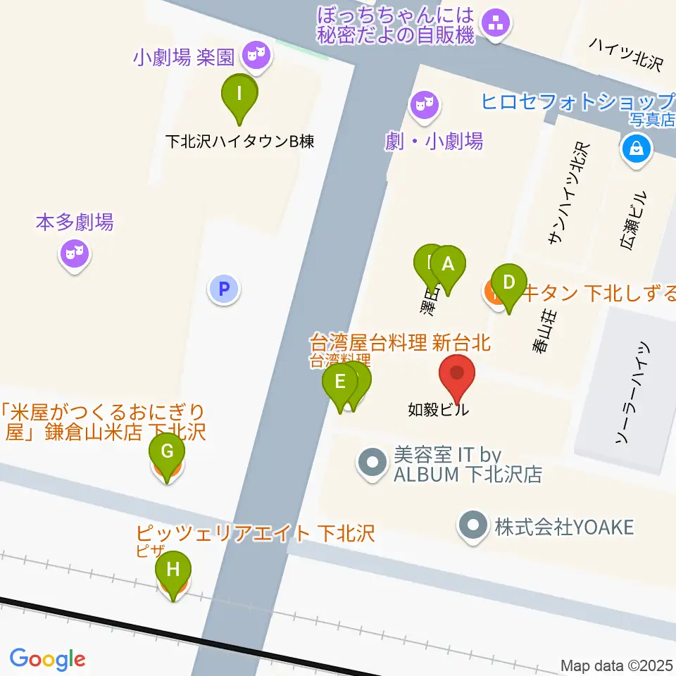 下北沢ろくでもない夜周辺のファミレス・ファーストフード一覧地図