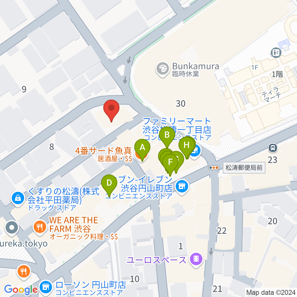 チェレステ・スタジオ松濤周辺のファミレス・ファーストフード一覧地図