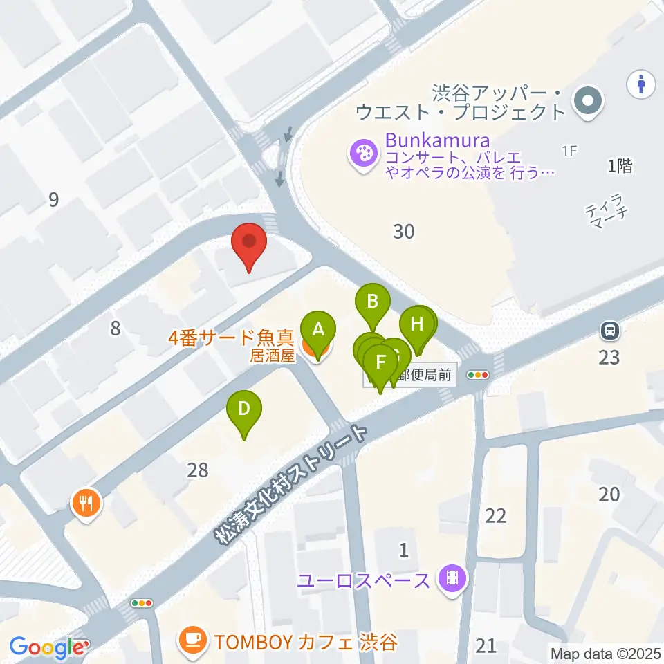 チェレステ・スタジオ松濤周辺のファミレス・ファーストフード一覧地図
