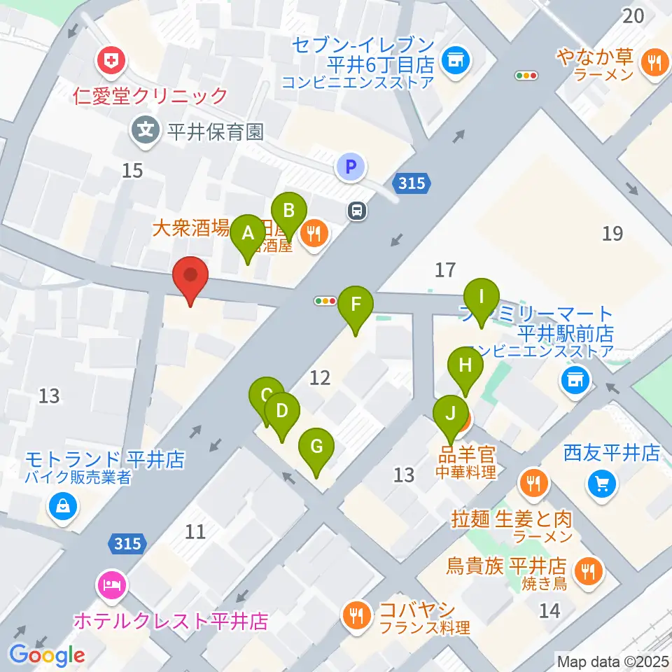 サウンド・プラグ周辺のファミレス・ファーストフード一覧地図