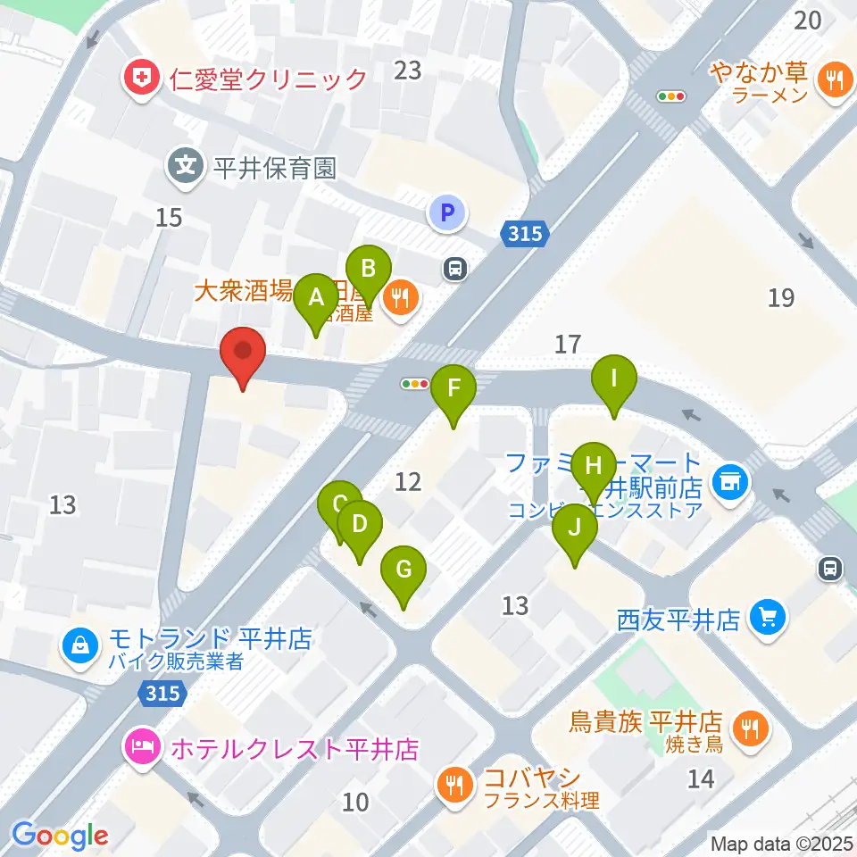 サウンド・プラグ周辺のファミレス・ファーストフード一覧地図