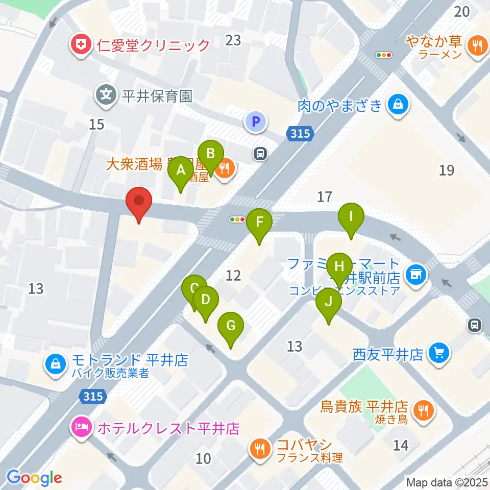 サウンド・プラグ周辺のファミレス・ファーストフード一覧地図
