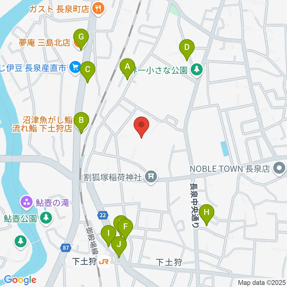 長泉町文化センター ベルフォーレ周辺のファミレス・ファーストフード一覧地図