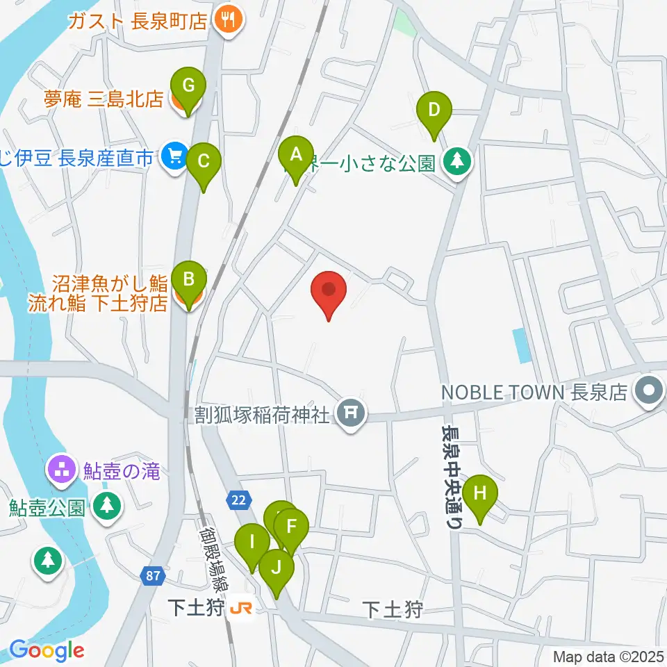 長泉町文化センター ベルフォーレ周辺のファミレス・ファーストフード一覧地図