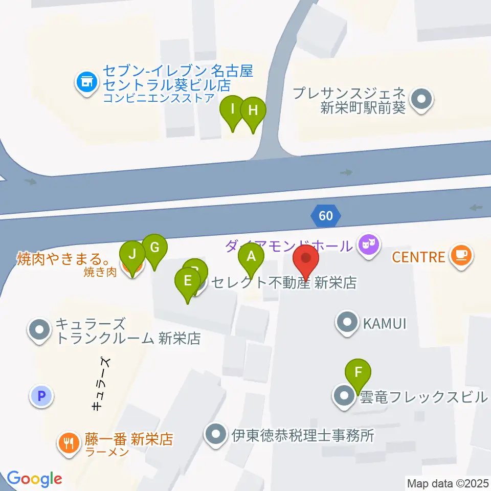 名古屋スペードボックス・ハートランド周辺のファミレス・ファーストフード一覧地図