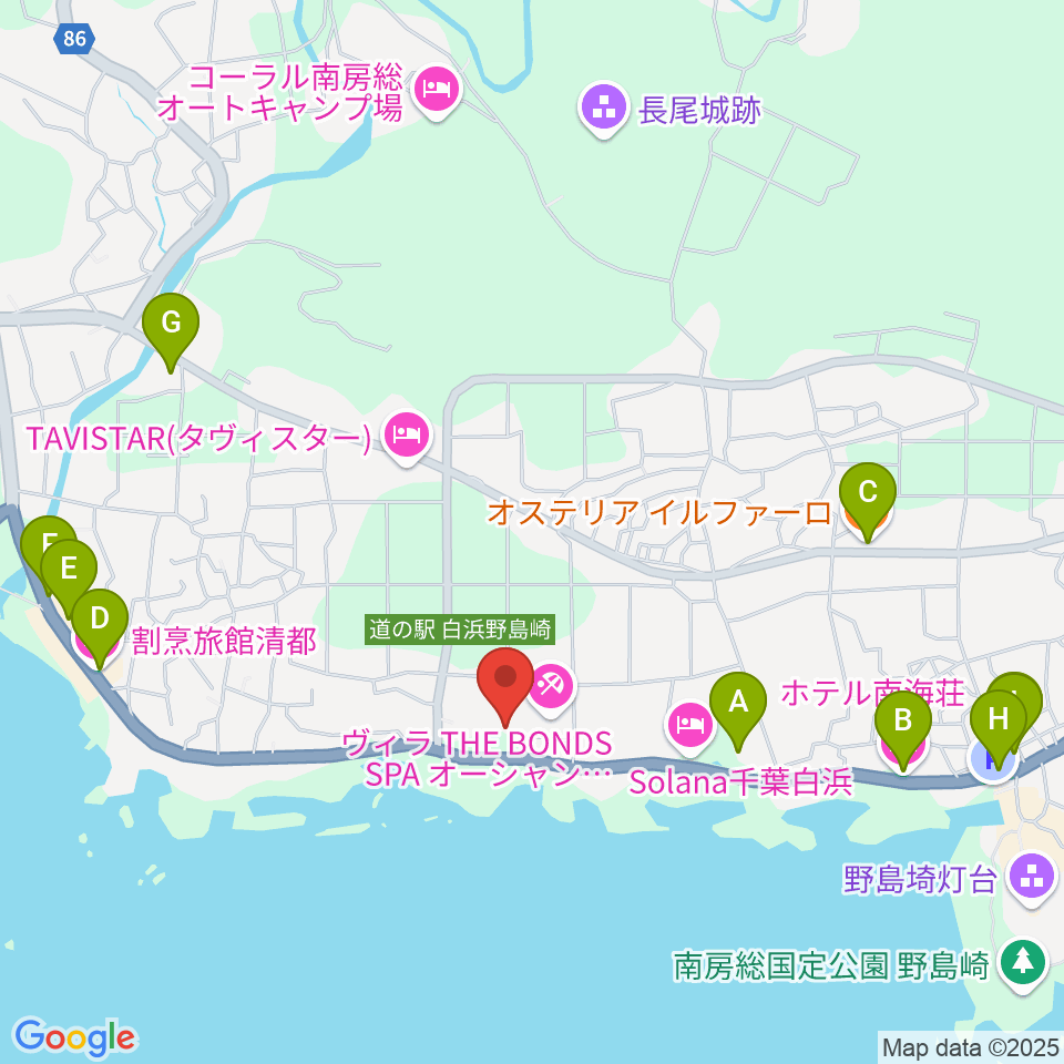 白浜フローラルホール周辺のファミレス・ファーストフード一覧地図