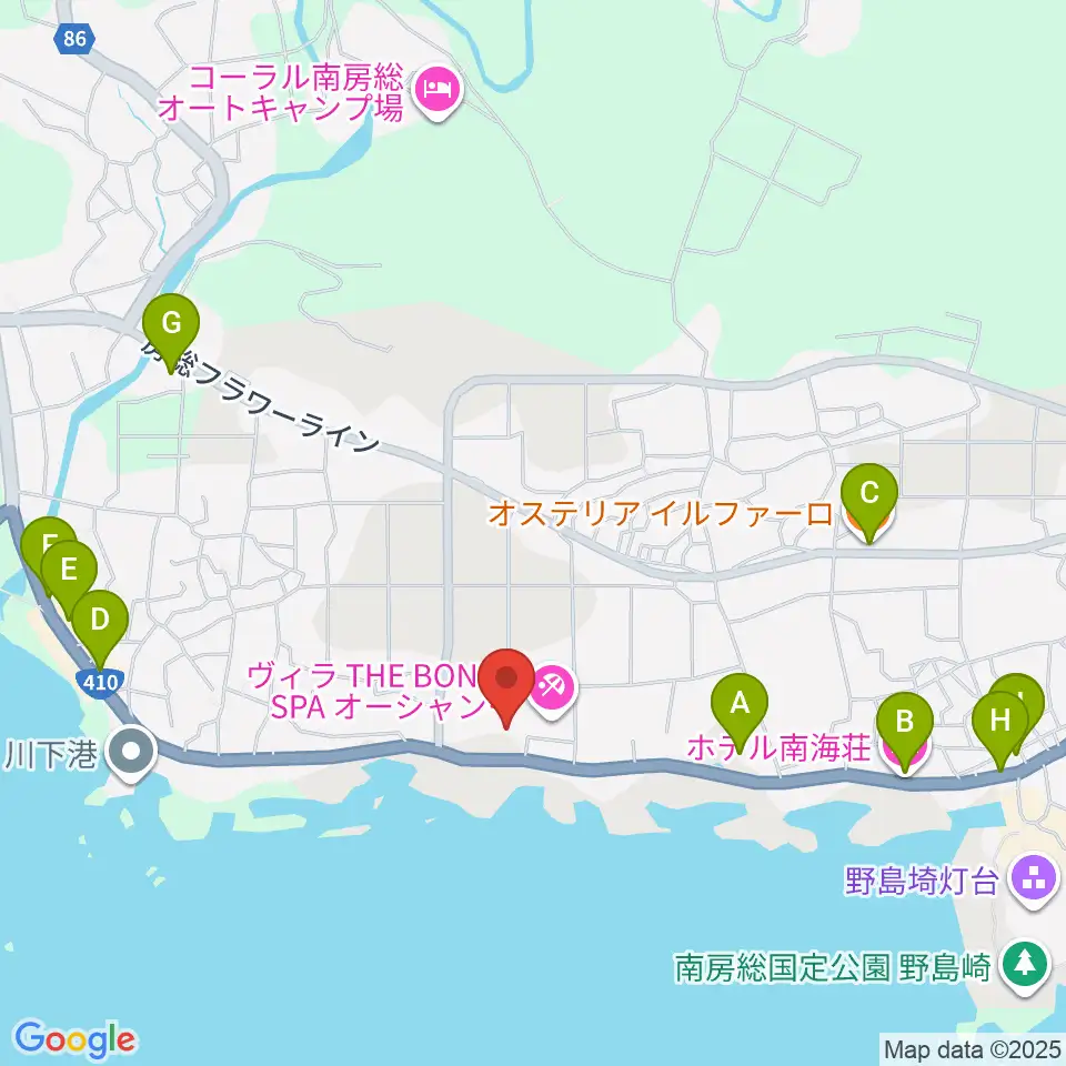 白浜フローラルホール周辺のファミレス・ファーストフード一覧地図