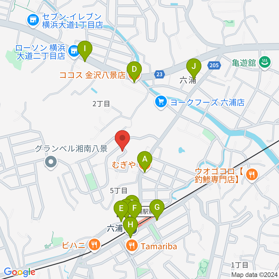 一色ピアノ教室周辺のファミレス・ファーストフード一覧地図