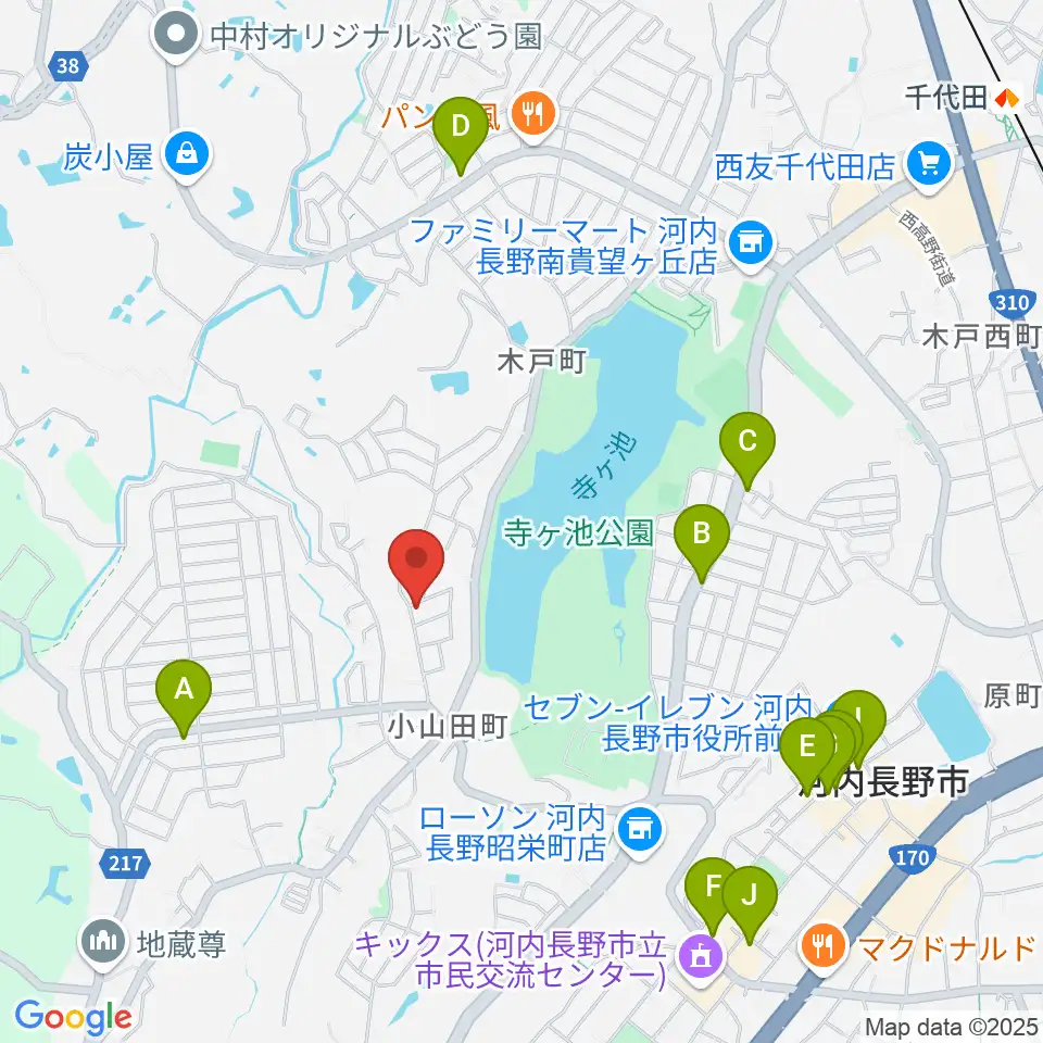 田中ピアノサービス周辺のファミレス・ファーストフード一覧地図