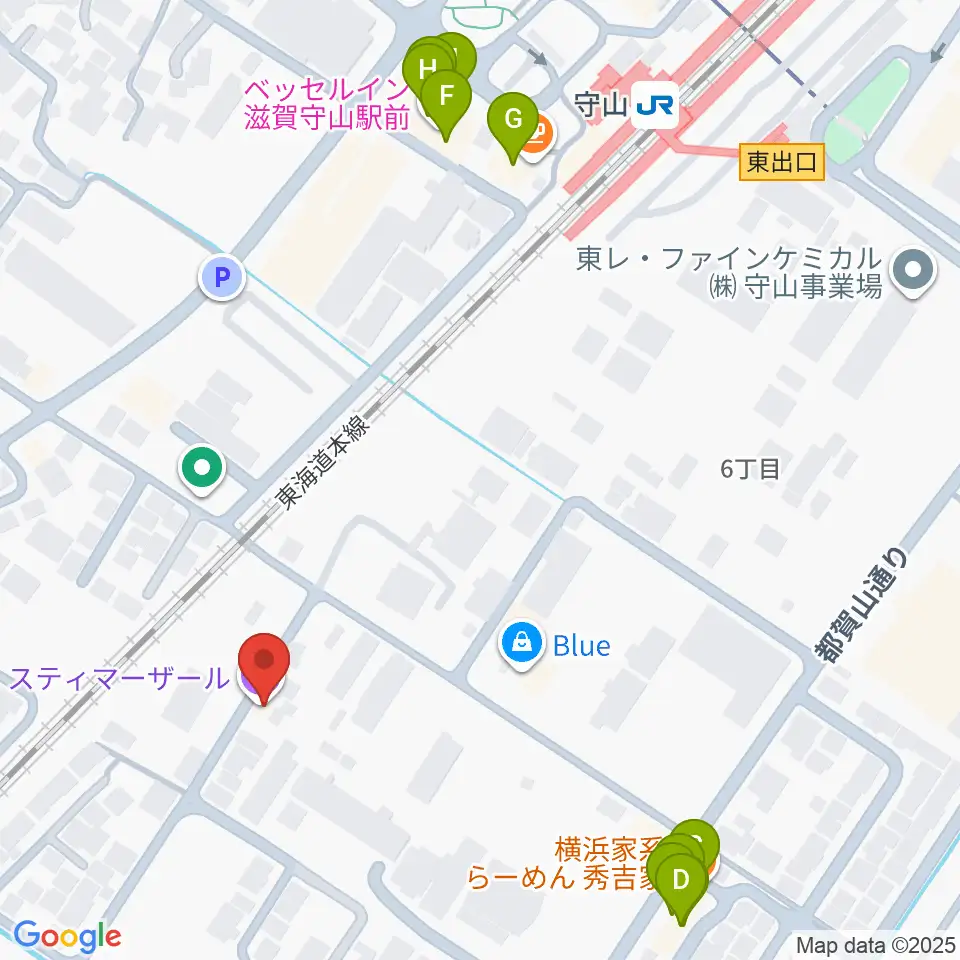 京滋ピアノ調律 / スティマー・ザール周辺のファミレス・ファーストフード一覧地図