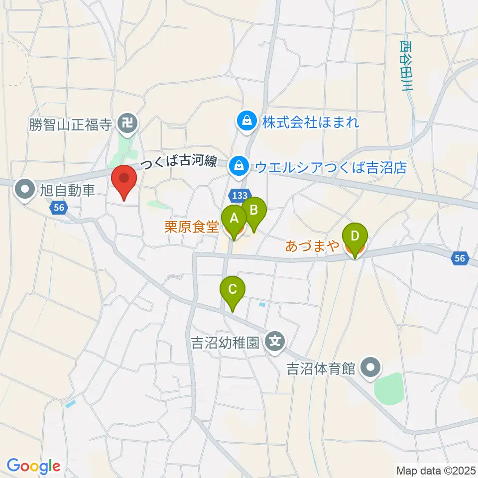 須藤ピアノ調律工房周辺のファミレス・ファーストフード一覧地図