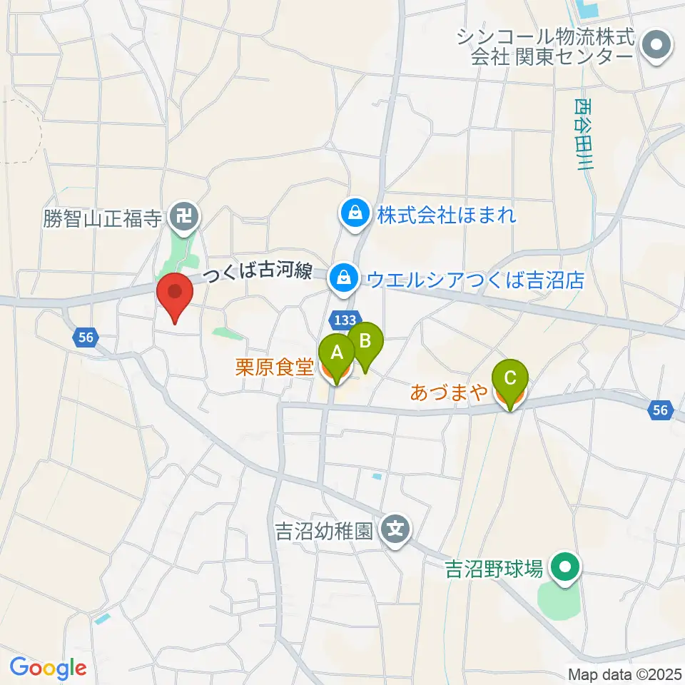 須藤ピアノ調律工房周辺のファミレス・ファーストフード一覧地図